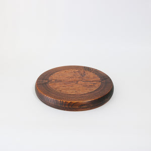 Round tray chestnut