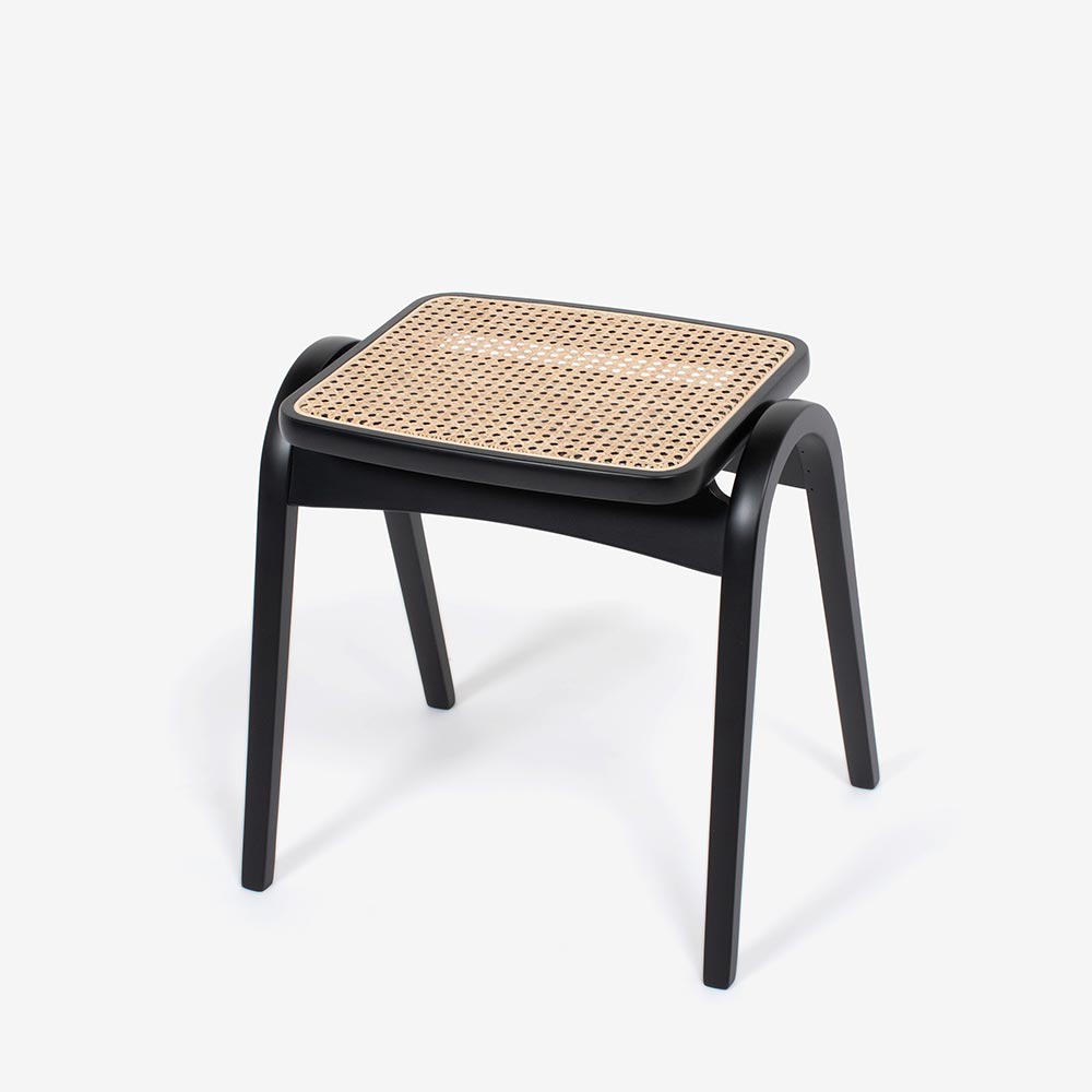 Wicker stool black